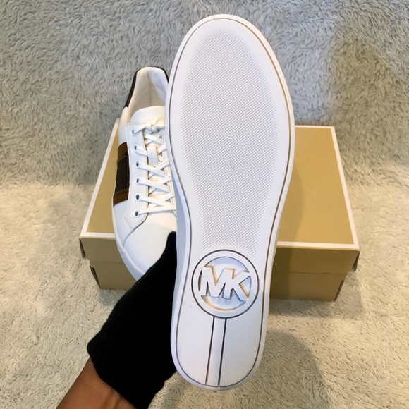 Michael kors Poppy Faux Leather And Logo Stripe Sneakers Size: 9.5 - Picture 7 of 10